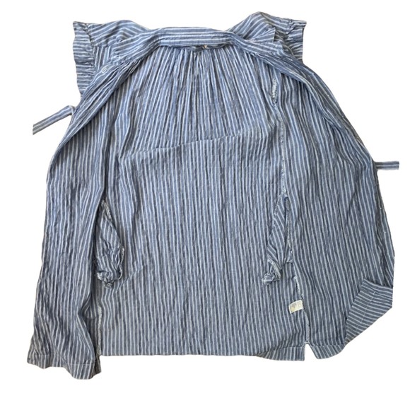 Isabella Sinclair Women's Blue Striped Fit & Flare Dress Tie Waist Size Small - Picture 9 of 11